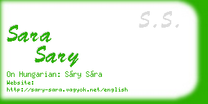 sara sary business card